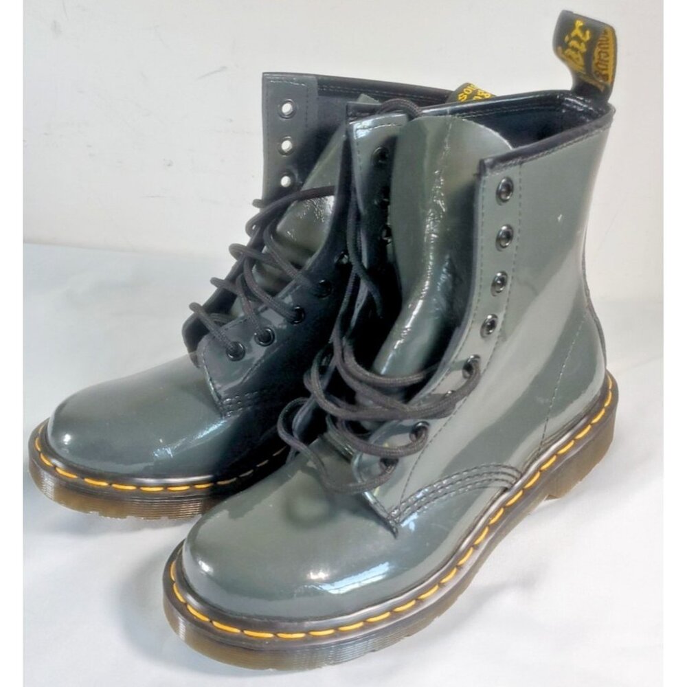 Dr. Martens Kids Boots in Shiny Gray Size 6- Big Girl